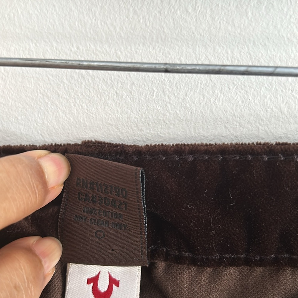 True Religion 100% cotton Velvet pants 5-pocket belt loops USA made - Picture 5 of 6